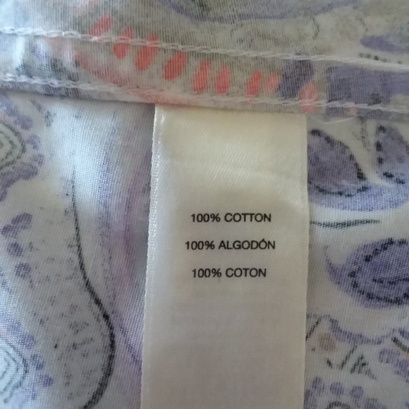 Chicos Paisley no-iron button down shirt ss L - Picture 6 of 6